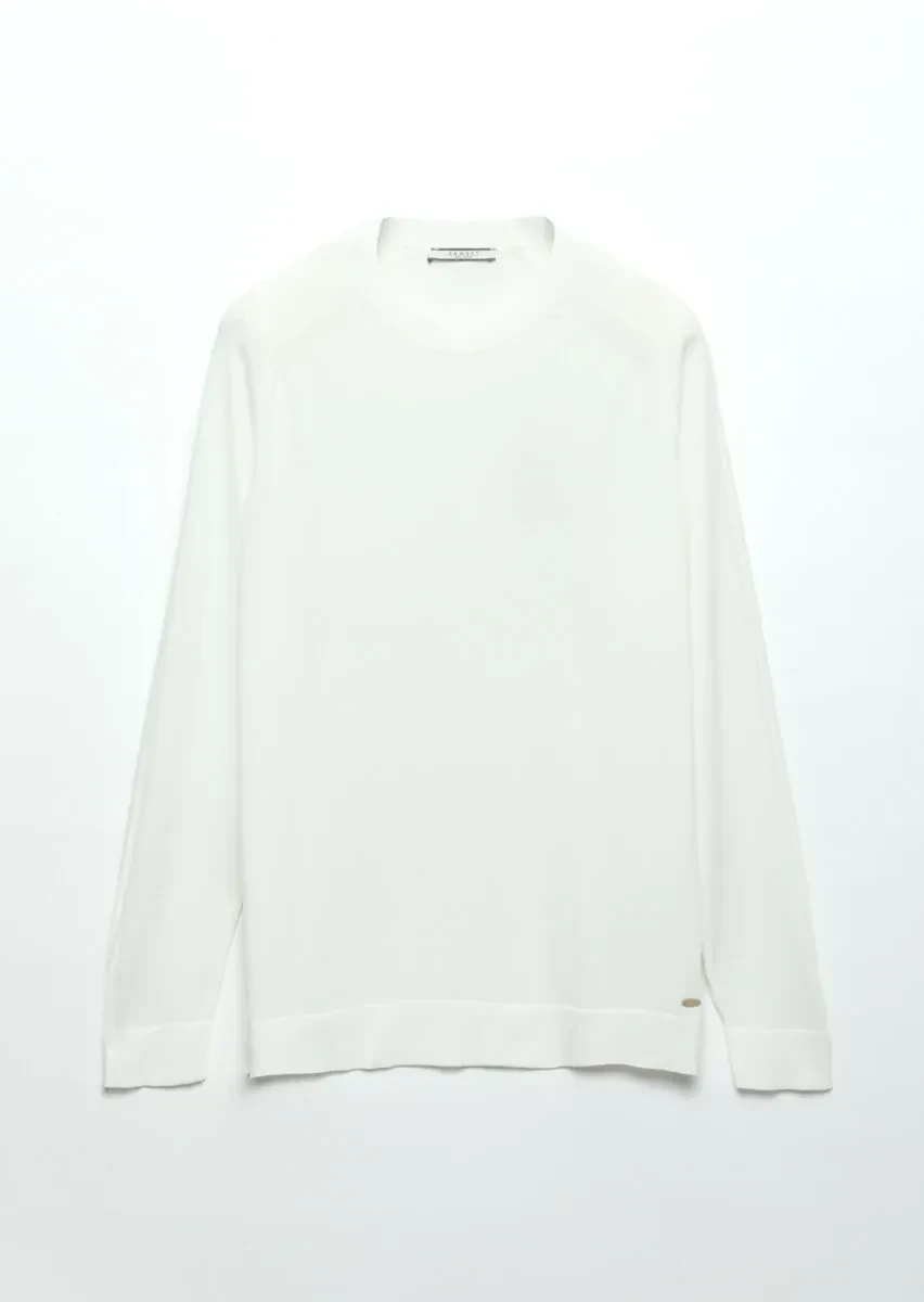 Ecru Knitwear Sweatshirt - 1