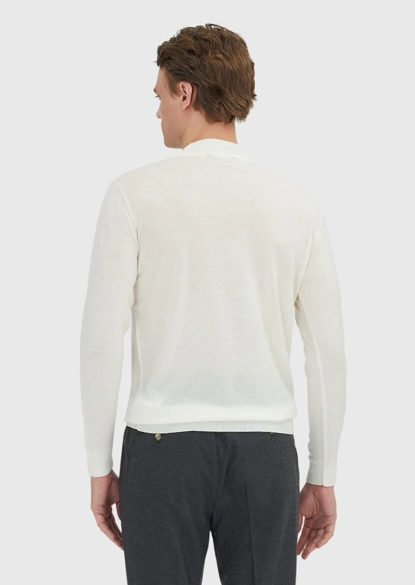 Ecru Knitwear Sweatshirt - 4