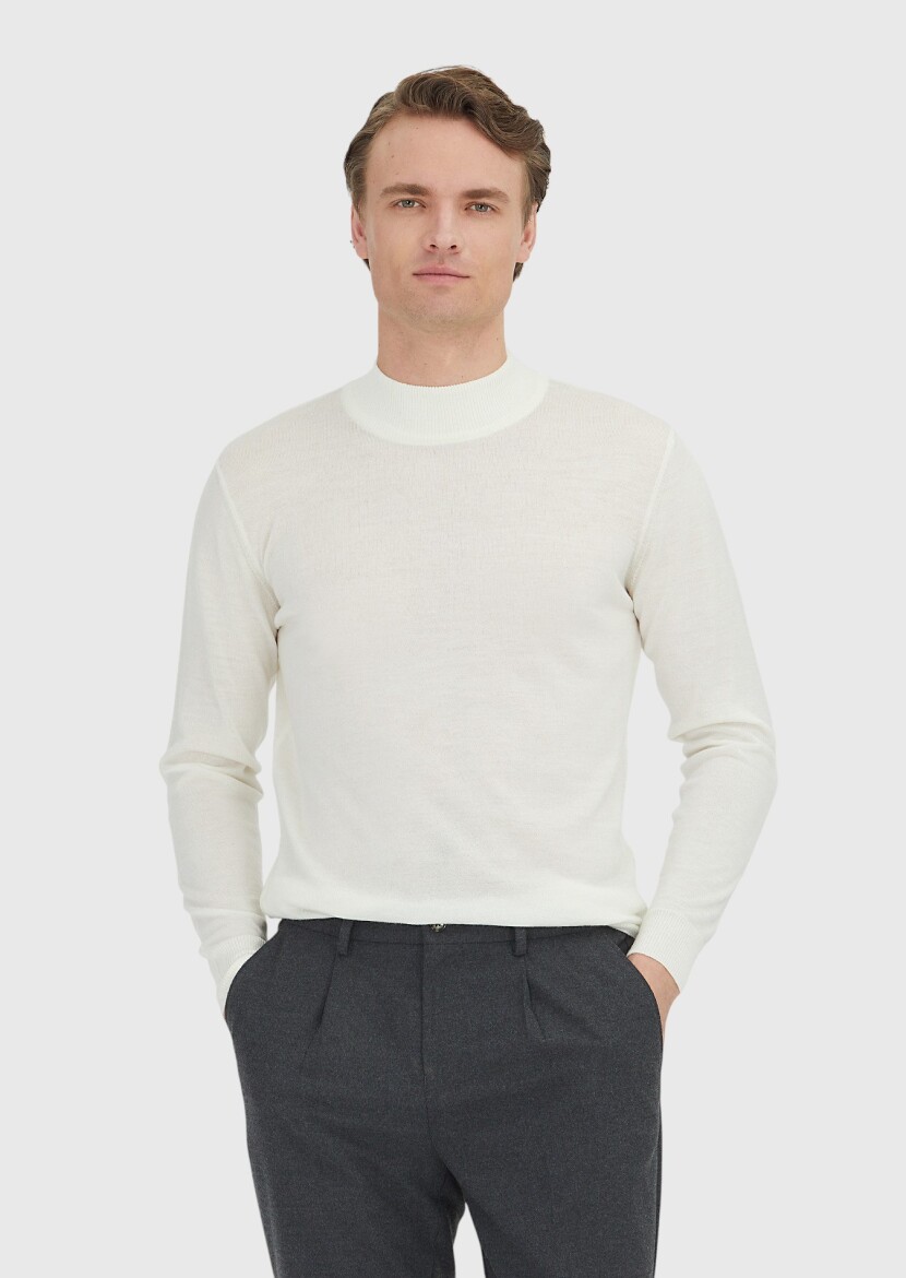 Ecru Knitwear Sweatshirt - 1
