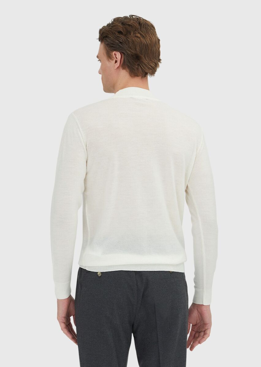 Ecru Knitwear Sweatshirt - 4