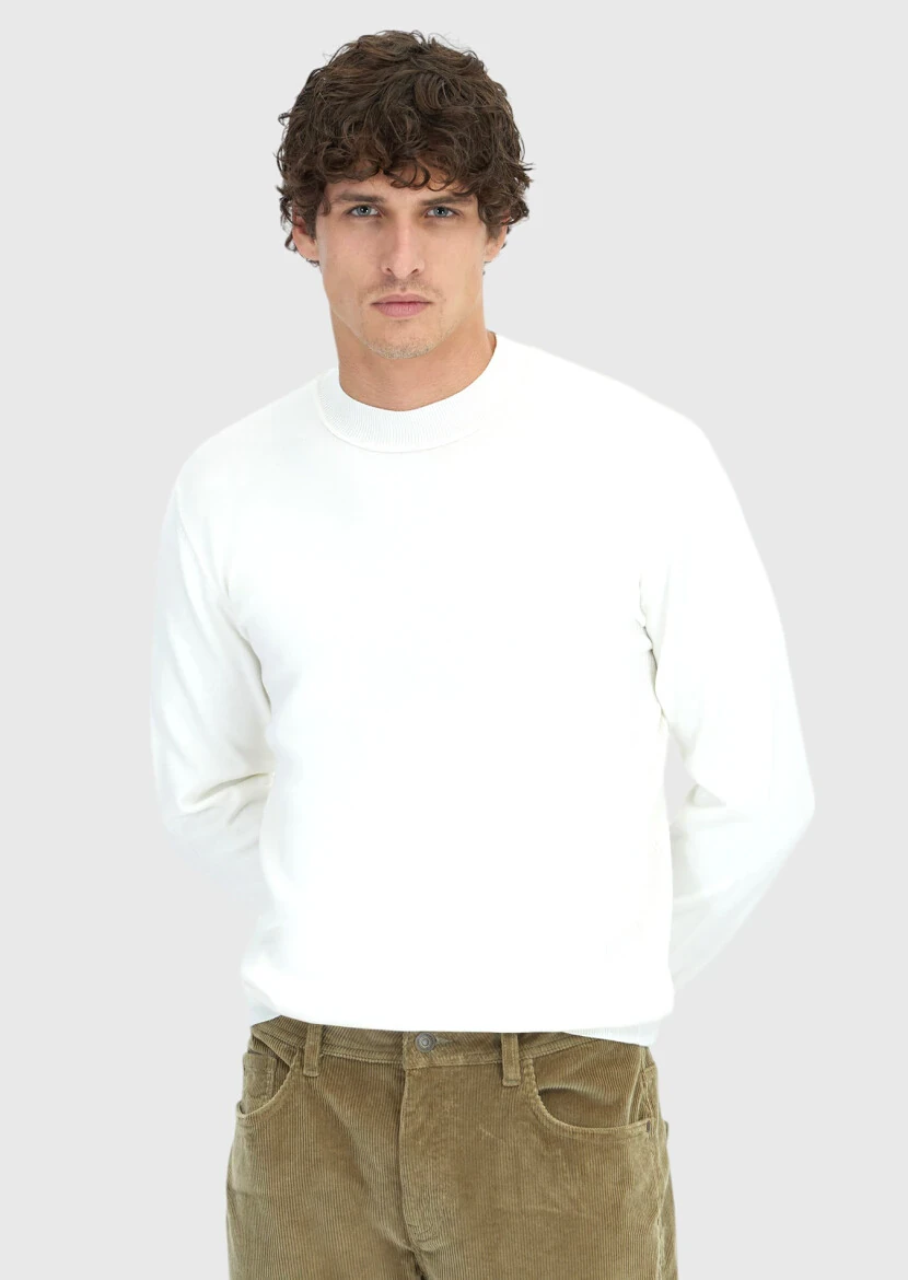 Ecru Knitwear Sweatshirt - 3