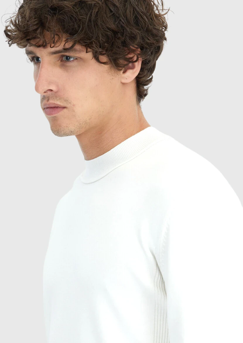 Ecru Knitwear Sweatshirt - 4