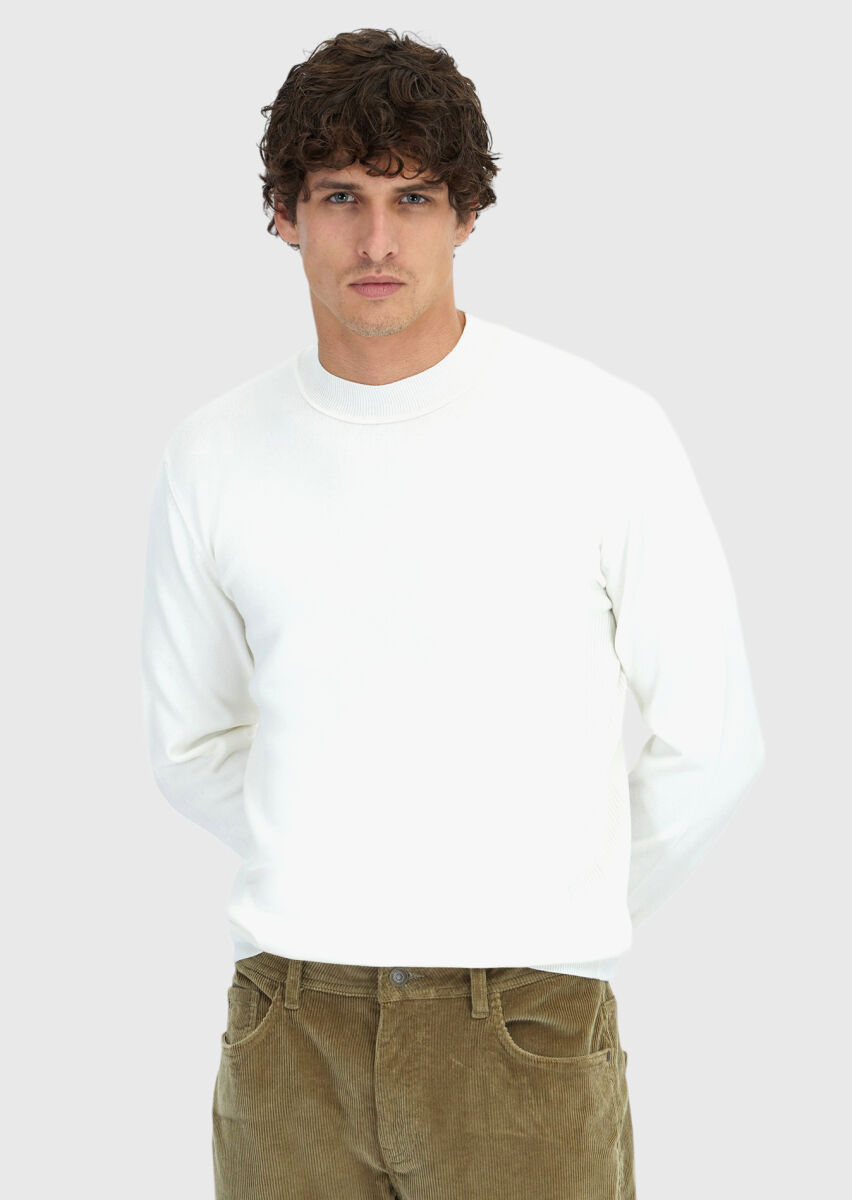 Ecru Knitwear Sweatshirt - 3