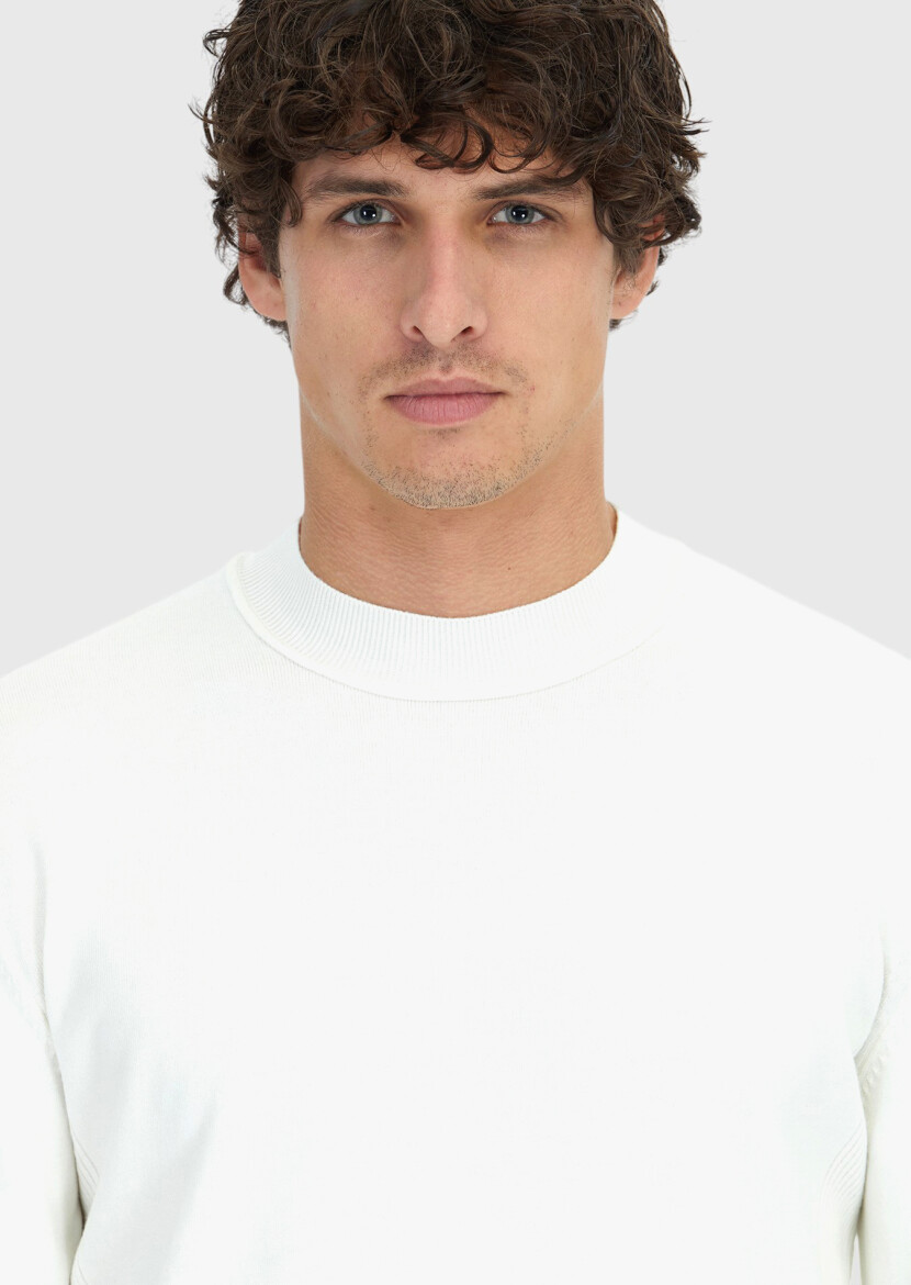 Ecru Knitwear Sweatshirt - 5