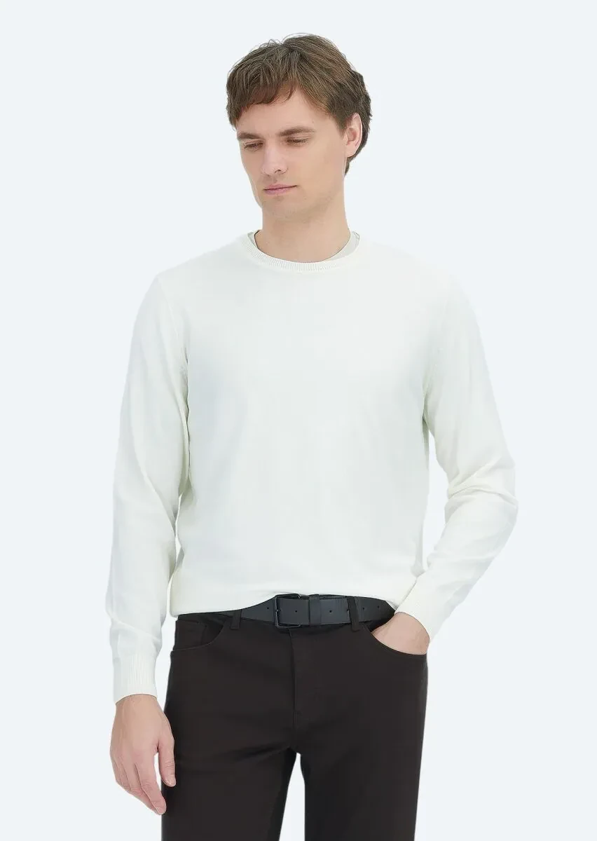 Ecru Knitwear Sweatshirt - 1