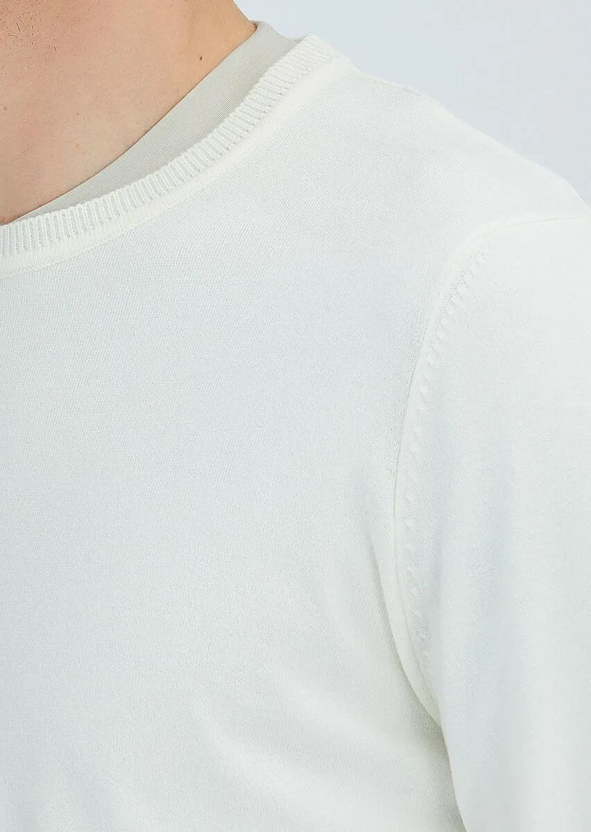 Ecru Knitwear Sweatshirt - 3