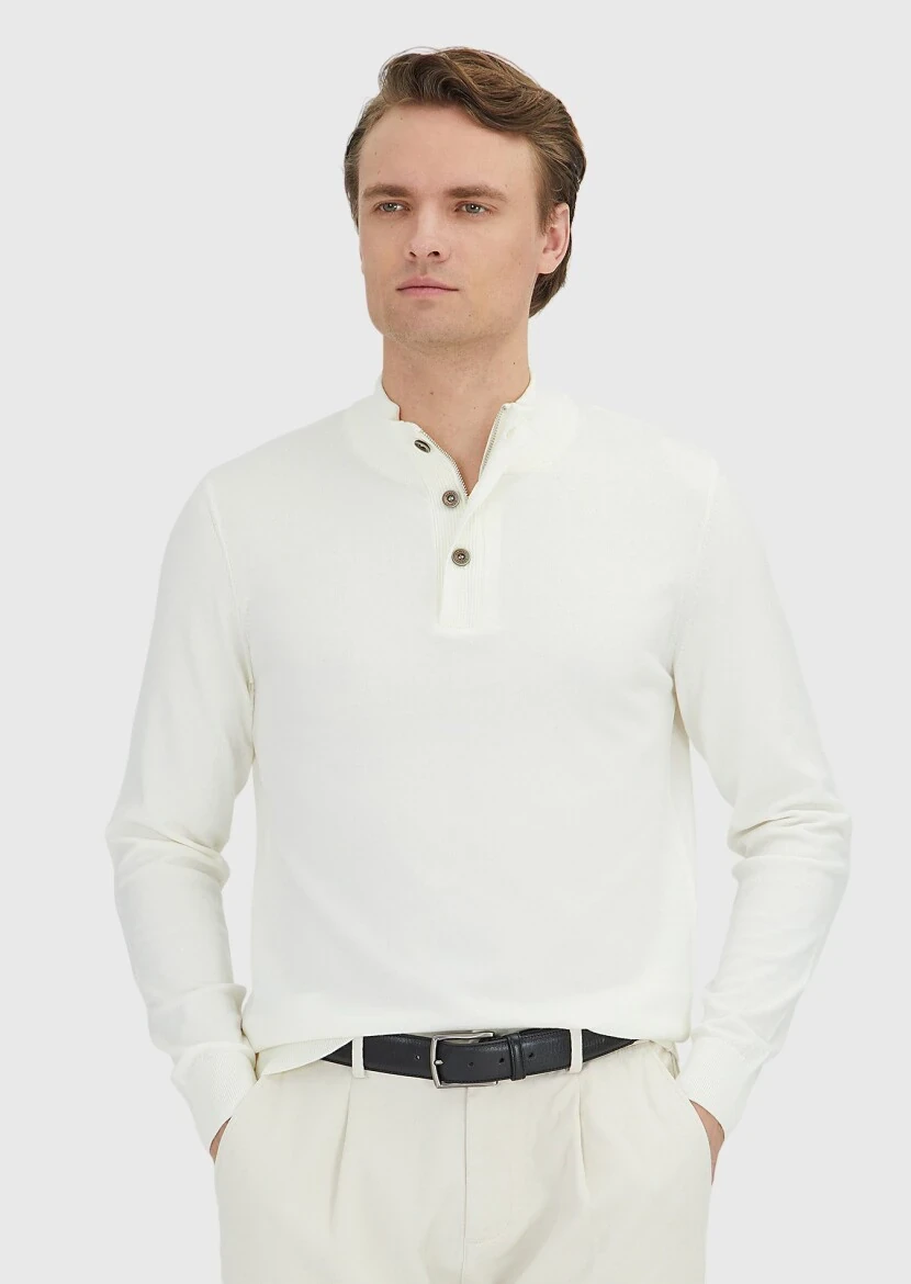 Ecru Knitwear Sweatshirt - RAMSEY