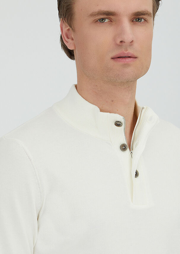 Ecru Knitwear Sweatshirt - 3