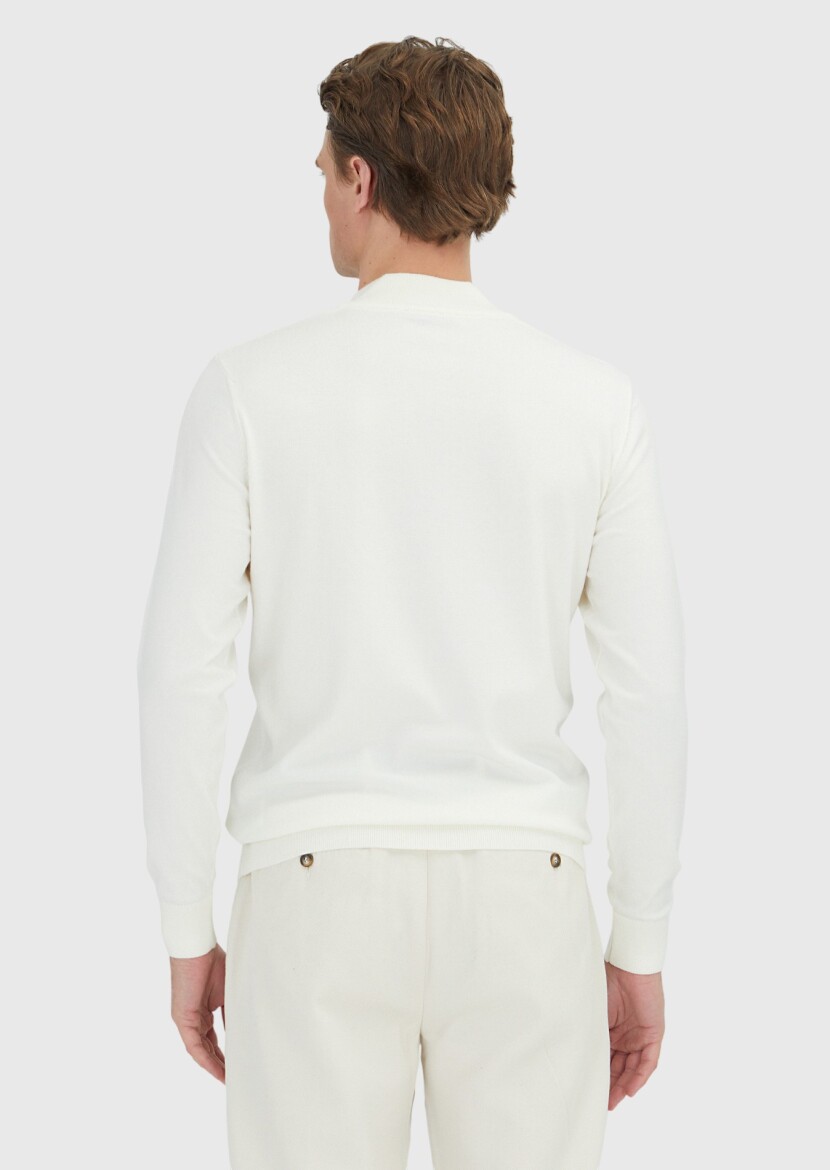 Ecru Knitwear Sweatshirt - 5