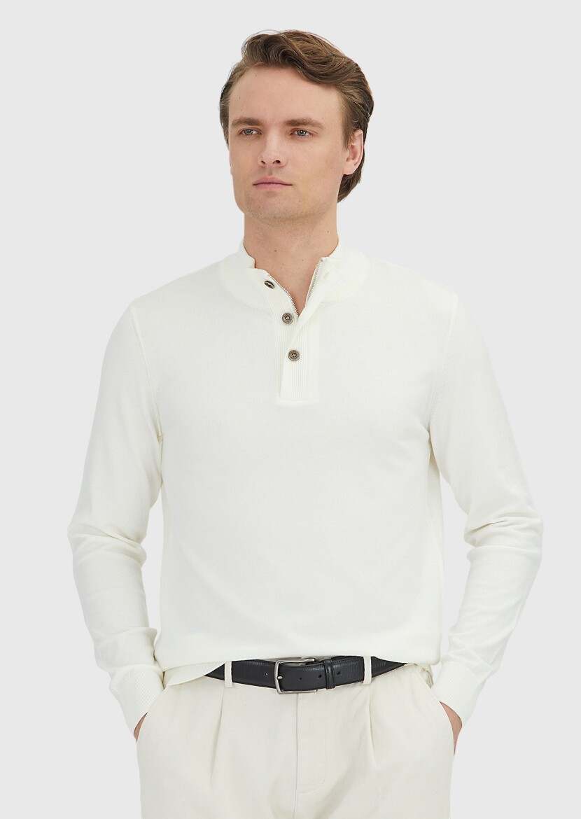 Ecru Knitwear Sweatshirt - RAMSEY