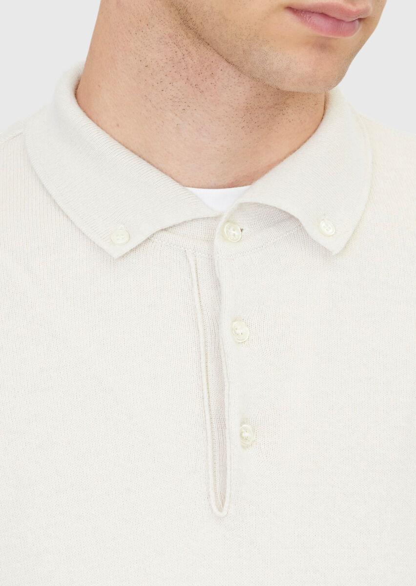 Ecru Knitwear Sweatshirt - 5