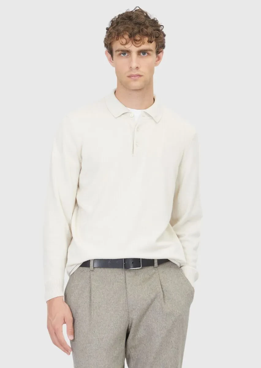 Ecru Knitwear Sweatshirt - 1