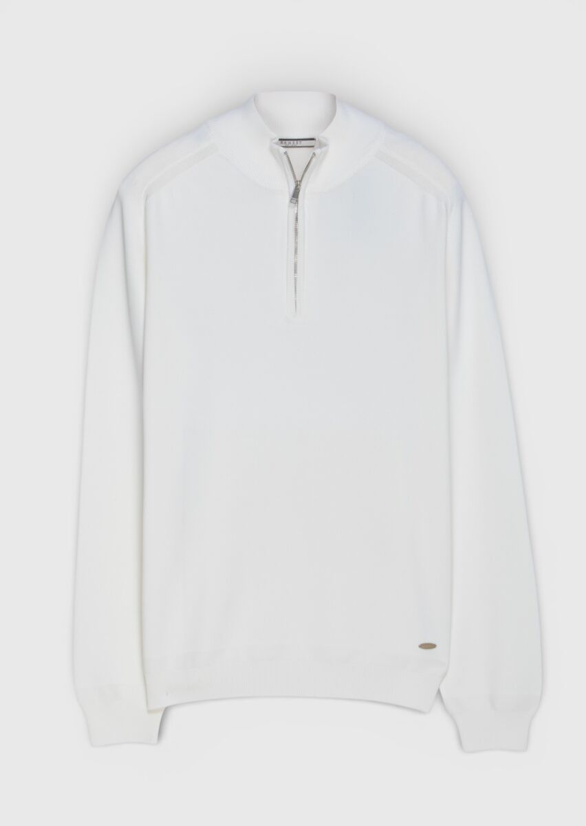 Ecru Knitwear Sweatshirt - 1