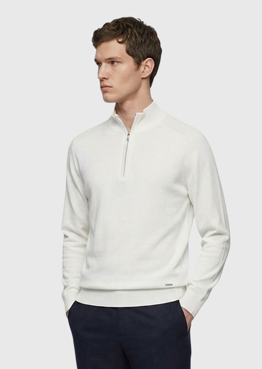 Ecru Knitwear Sweatshirt - 1