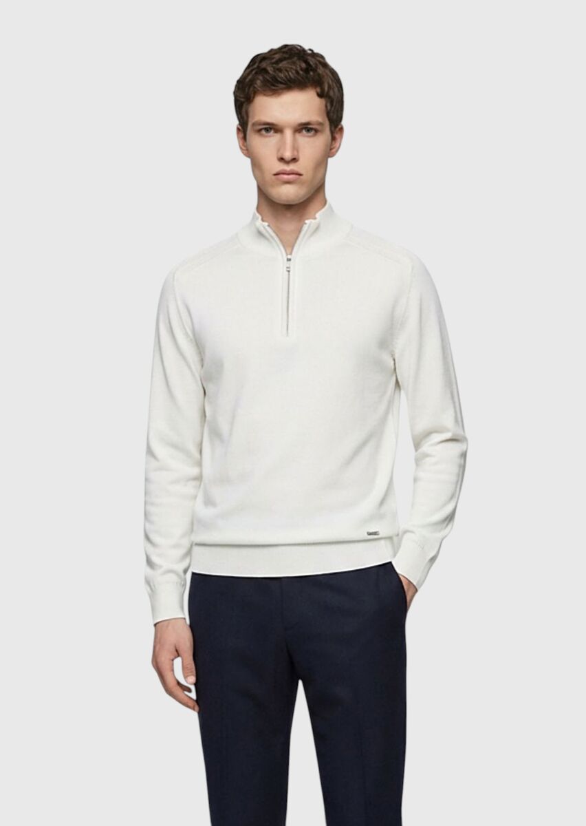 Ecru Knitwear Sweatshirt - 3