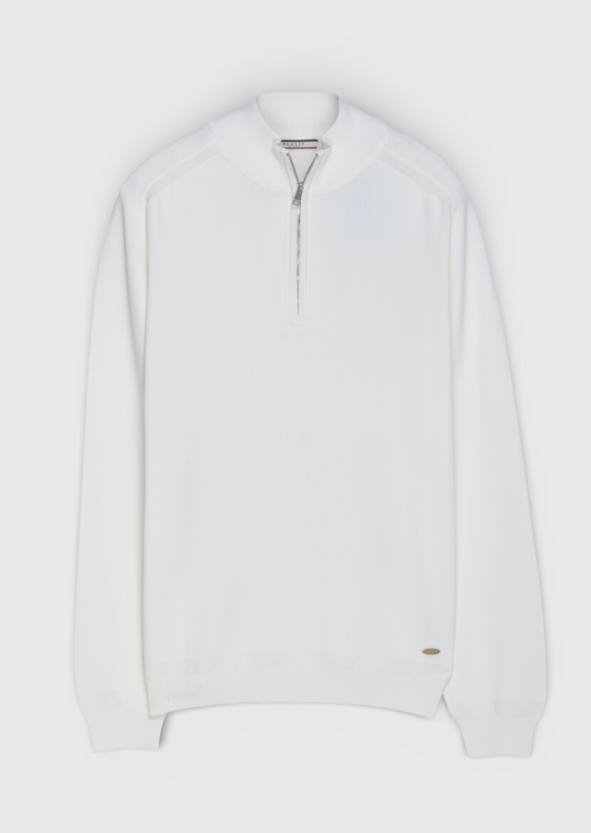 Ecru Knitwear Sweatshirt - 5