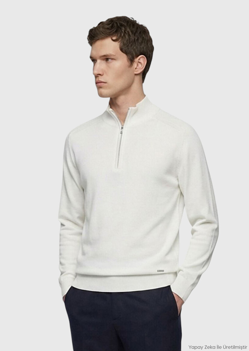 Ecru Knitwear Sweatshirt 