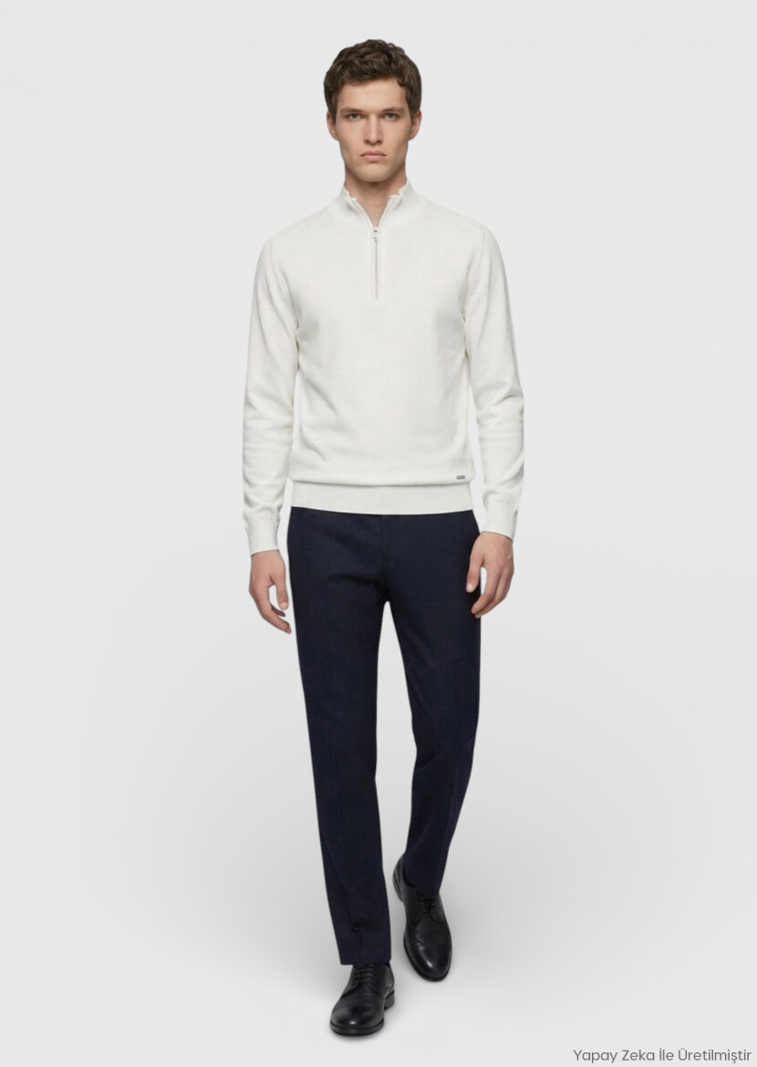 Ecru Knitwear Sweatshirt - RAMSEY