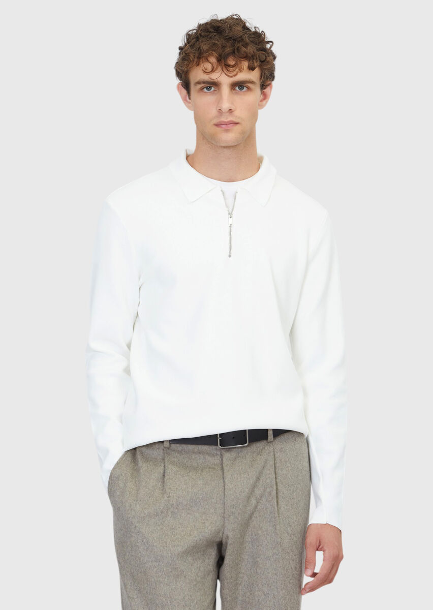 Ecru Knitwear Sweatshirt - 1