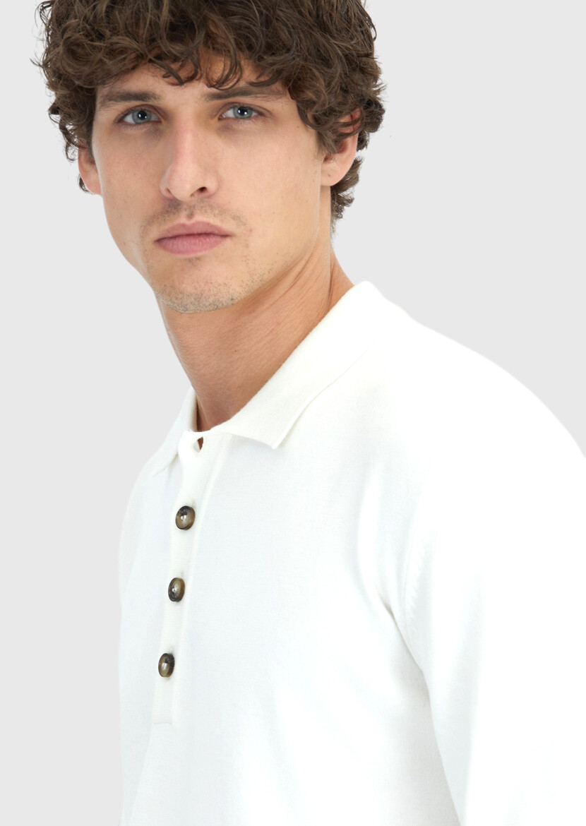 Ecru Knitwear Sweatshirt - 4