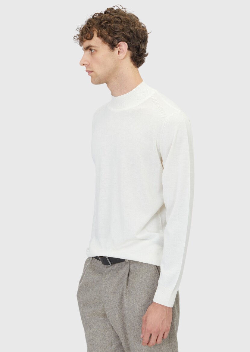 Ecru Knitwear Sweatshirt - 3