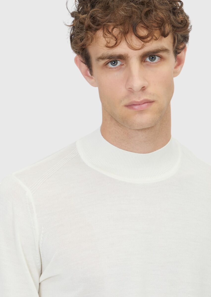 Ecru Knitwear Sweatshirt - 4