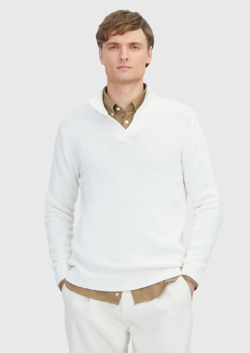 Ecru Knitwear Sweatshirt - RAMSEY