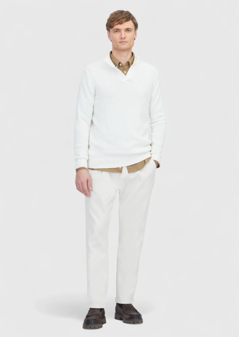 Ecru Knitwear Sweatshirt - RAMSEY