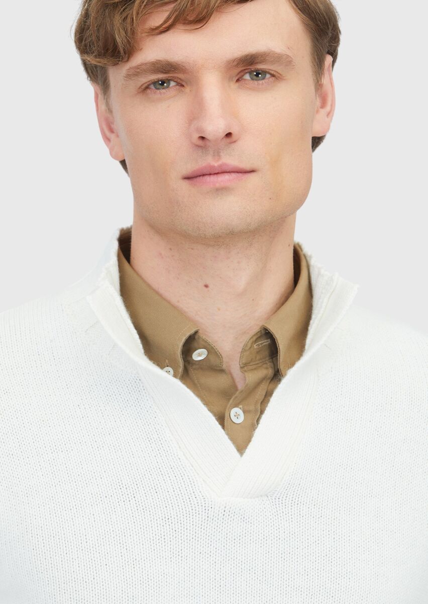 Ecru Knitwear Sweatshirt - 3