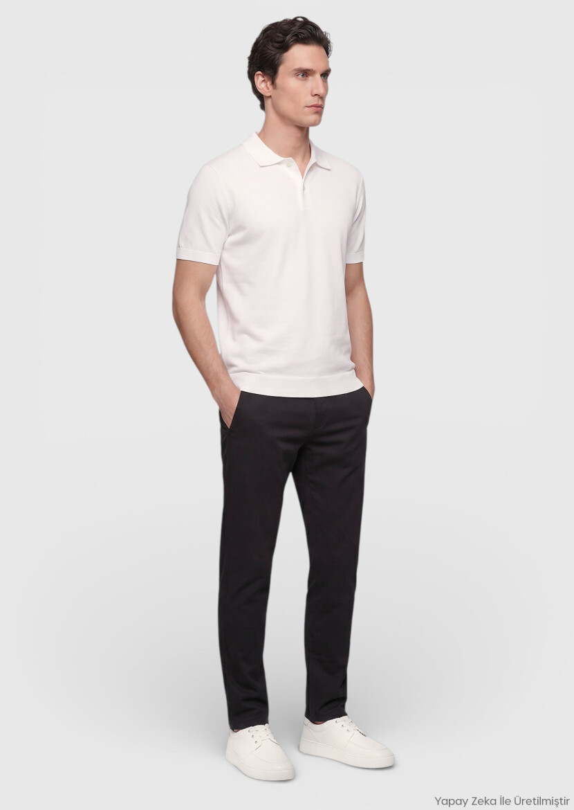 Ecru Plain 100% Cotton T-Shirt - RAMSEY