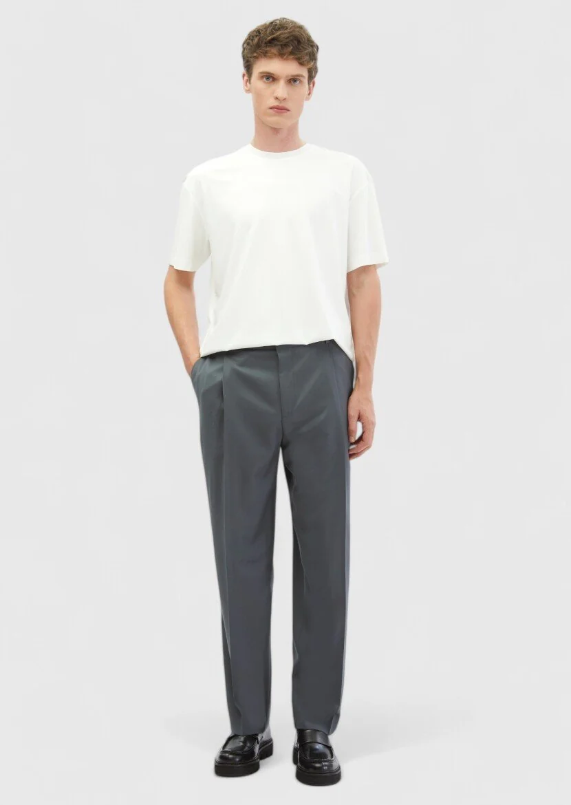 Ecru Plain Crew Neck T-Shirt 