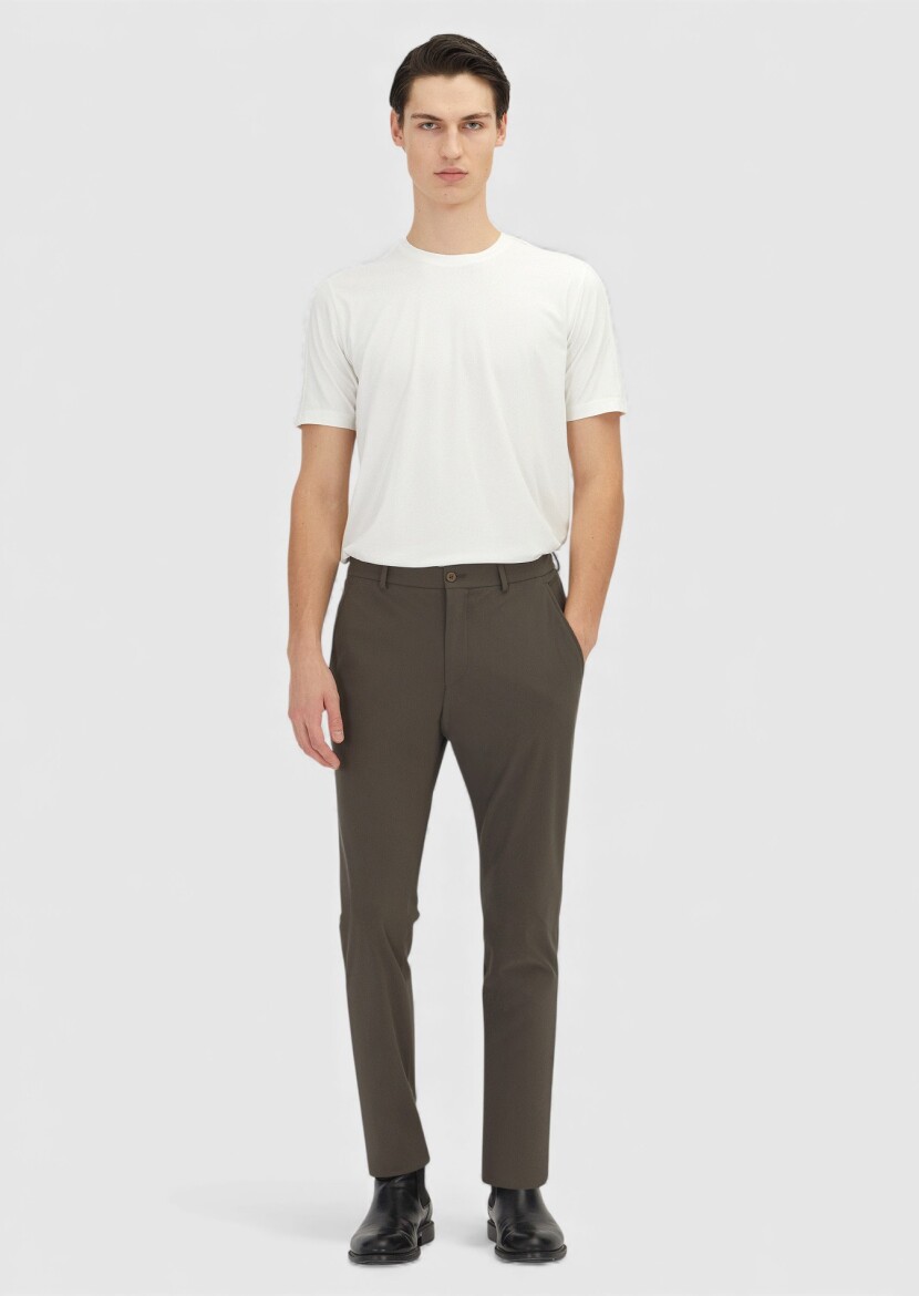 Ecru Plain Crew Neck T-Shirt 