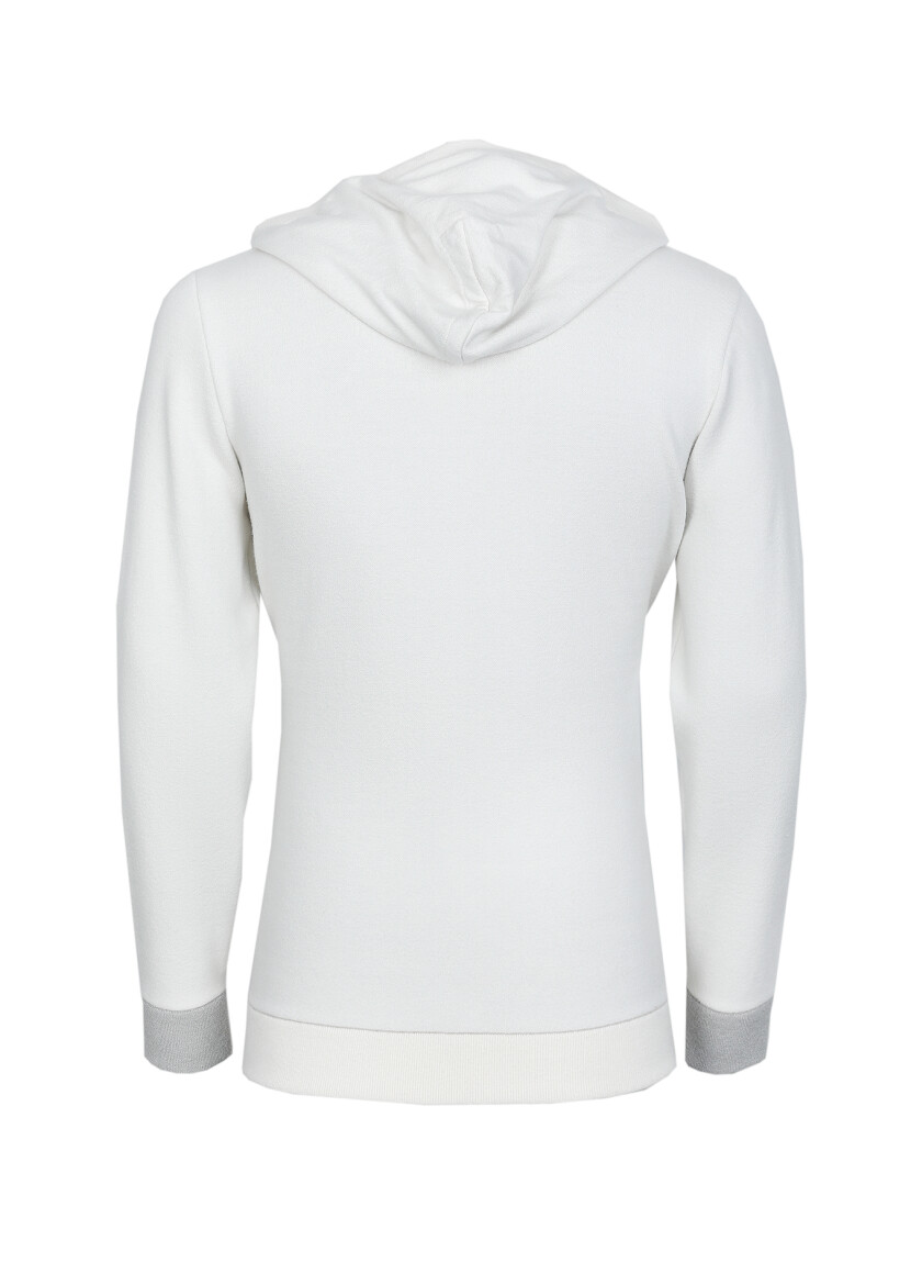 Ecru Plain Knitting Cardigan - 7