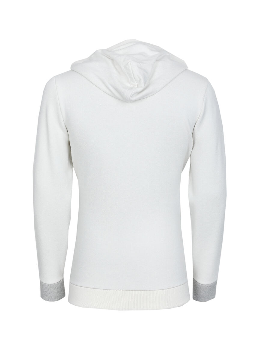 Ecru Plain Knitting Cardigan - 7