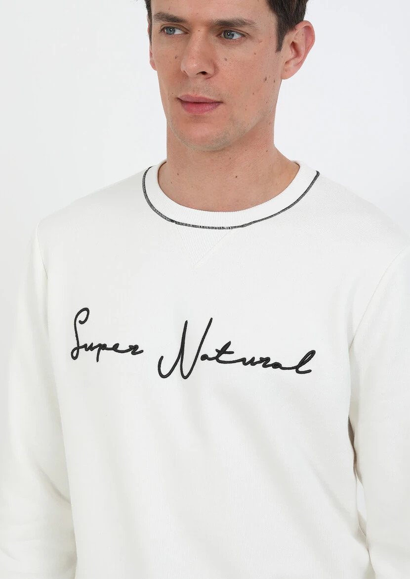 Ecru Plain Sweatshirt 