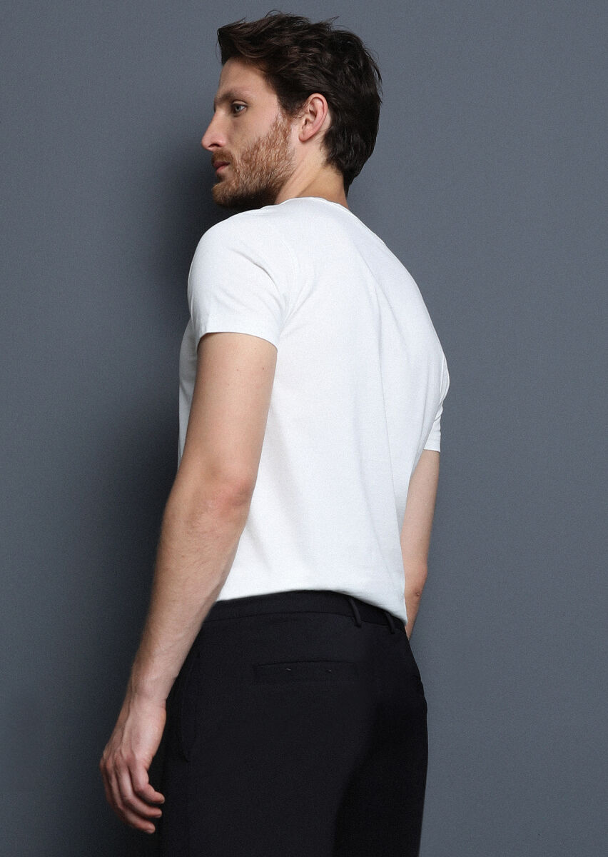 Ecru Printed 100% Cotton T-Shirt - 5