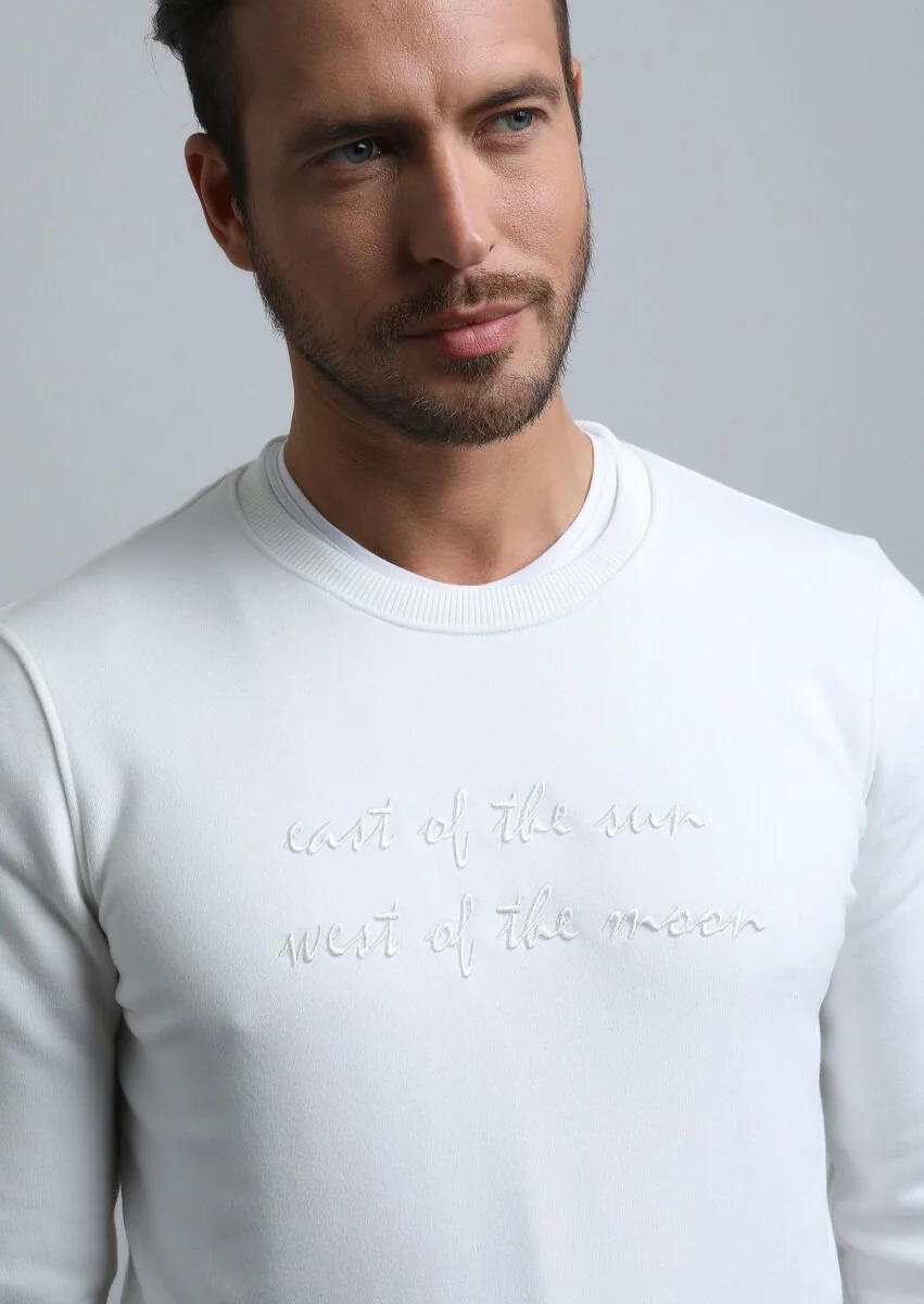 Ecru Printed Sweatshirt - 2