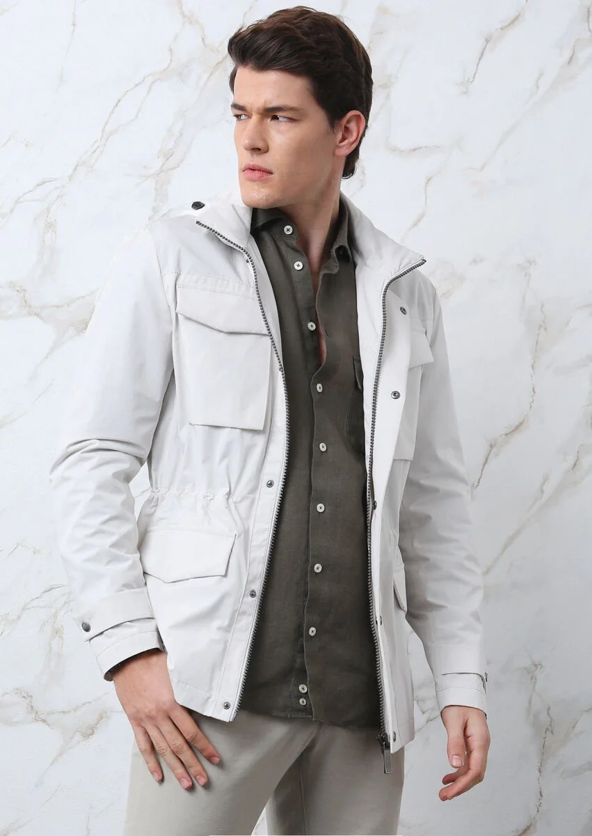 Ecru Regular Fit Cotton Blended Blazer - 2