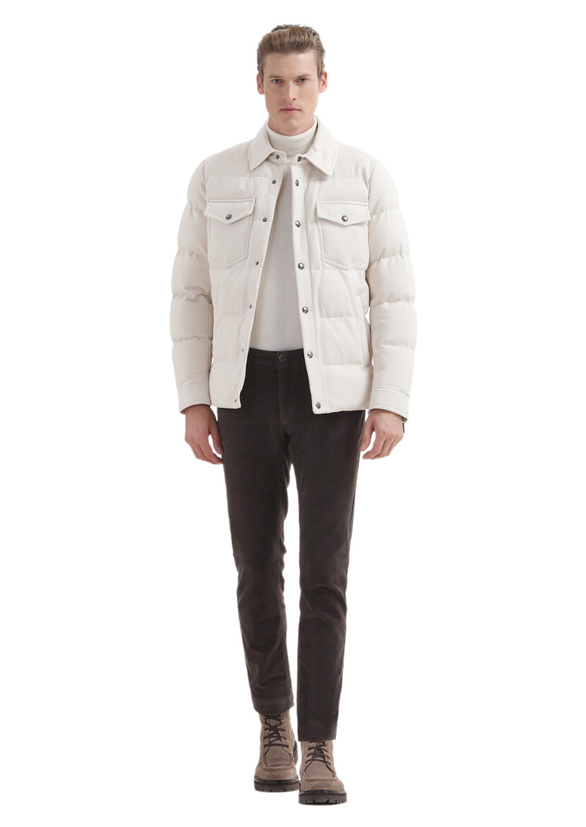 Ecru Regular Fit Lightweight Jacket - 3