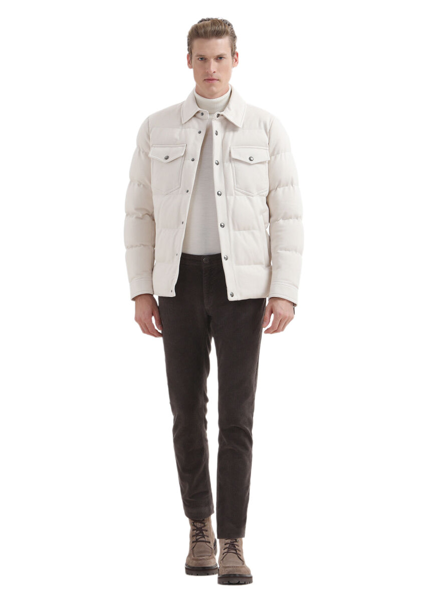 Ecru Regular Fit Lightweight Jacket - 3