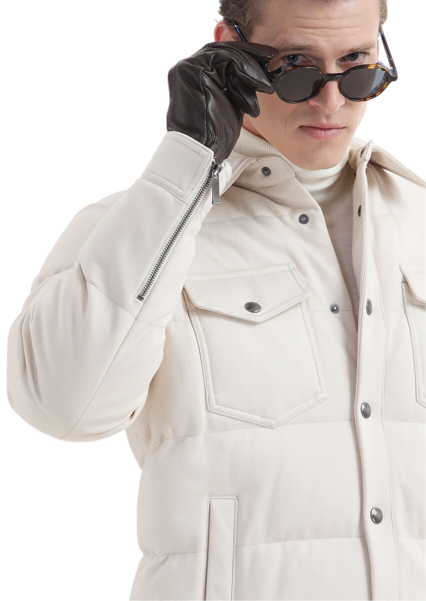 Ecru Regular Fit Lightweight Jacket - 8