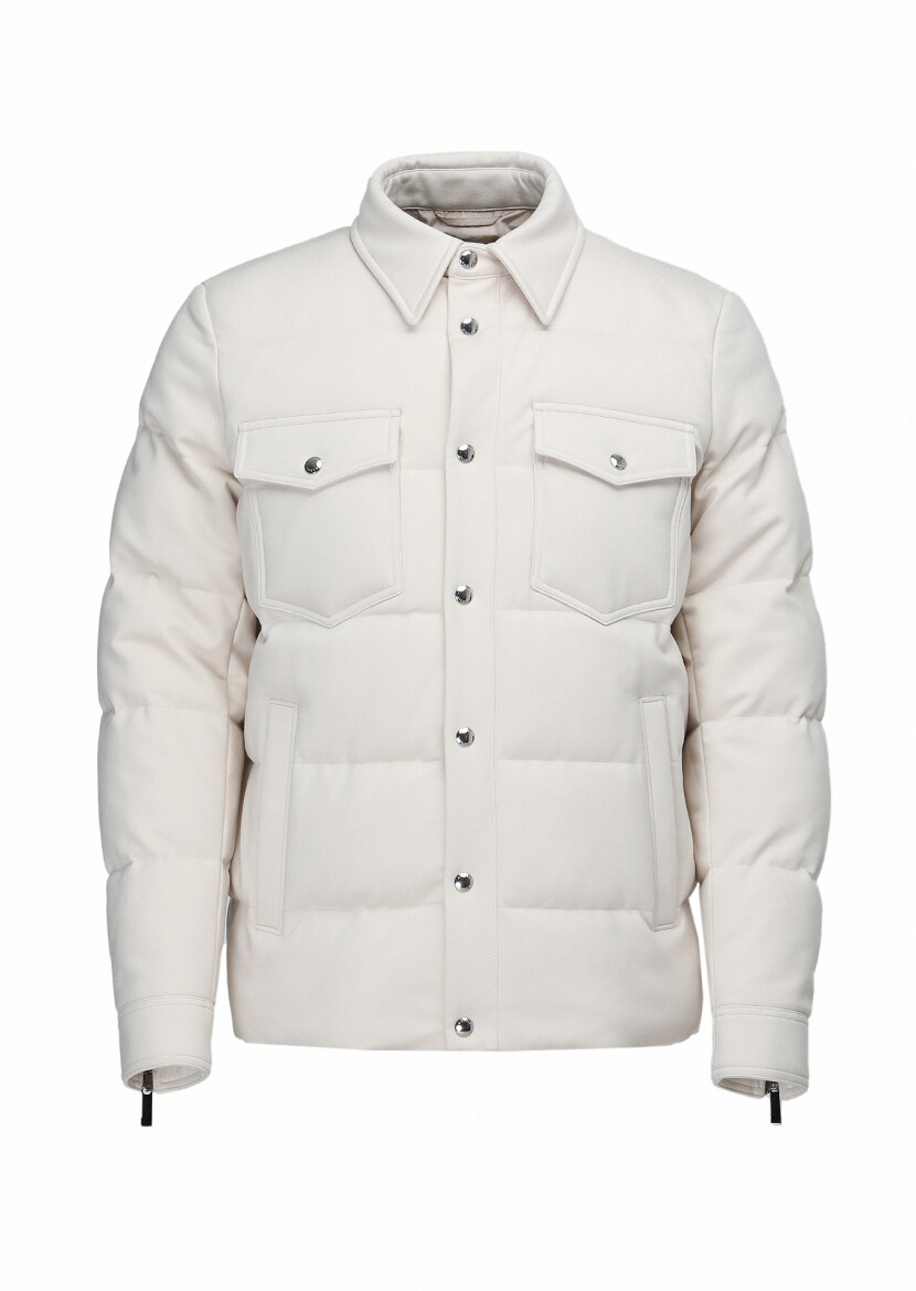 Ecru Regular Fit Lightweight Jacket - 11