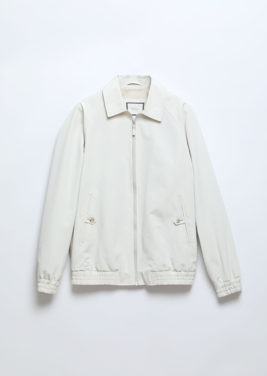Ecru Regular Fit Shirt Collar Casual Weaving Coat - 6