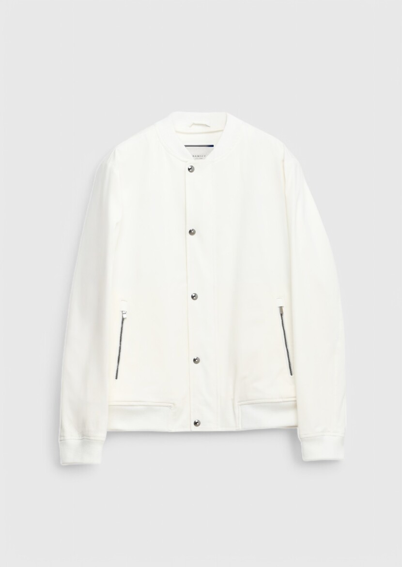 Ecru Regular Fit Turtleneck Casual Weaving Coat - 8