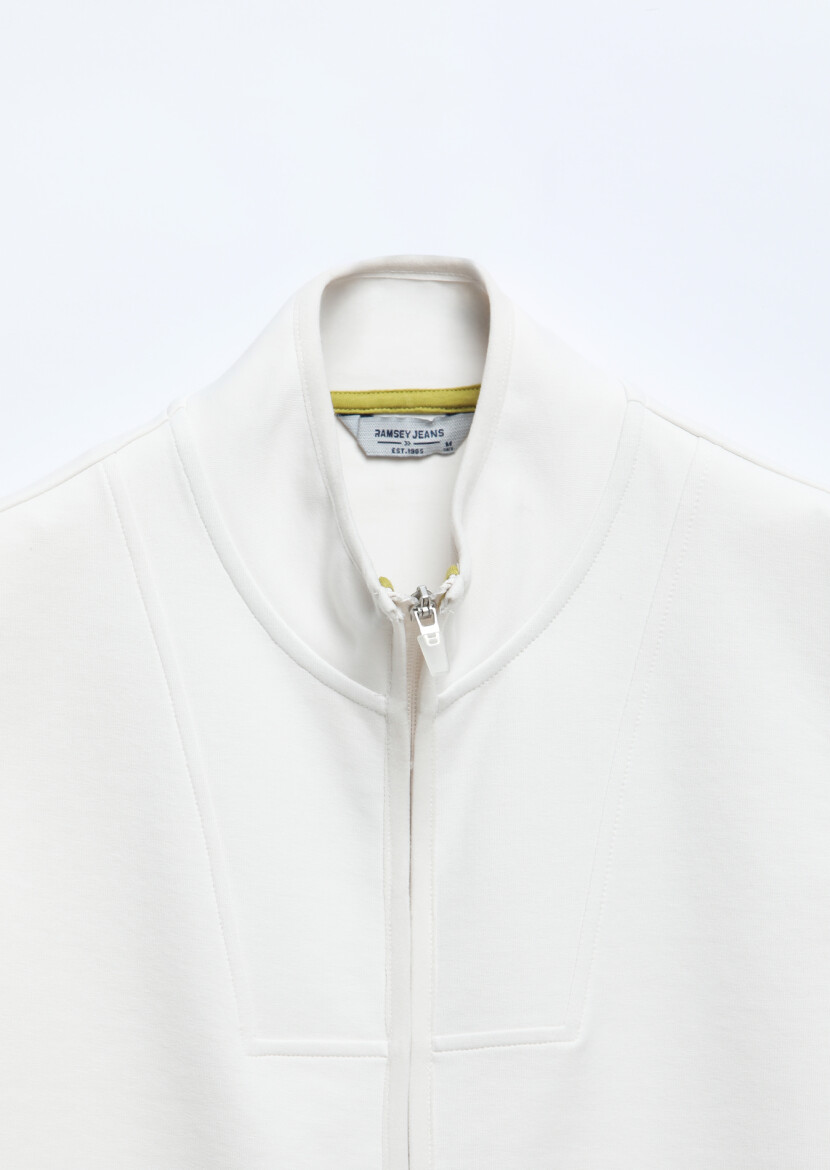 Ecru Regular Fit Turtleneck Sport Knitting Puffer Vest - 7