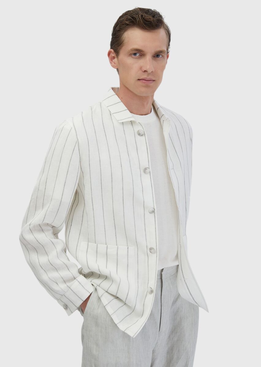 Ecru Shirt Jacket - 1