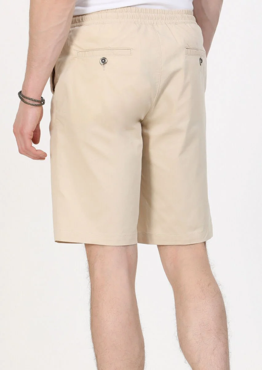 Ecru Weaving Regular Fit Casual Cotton Blended Bermuda - 5