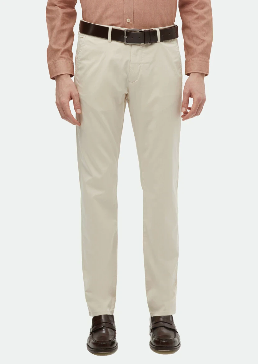 Ecru Weaving Regular Fit Casual Trousers 