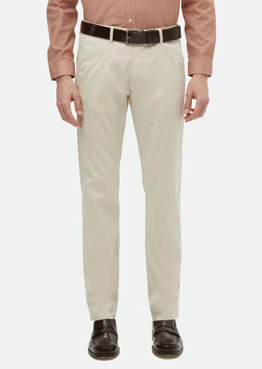 Ecru Weaving Regular Fit Casual Trousers - 2