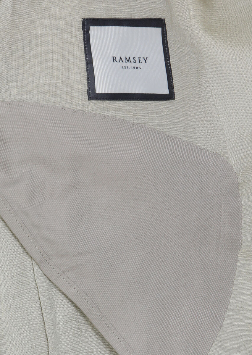 Ecru Zeroweight Slim Fit 100% Linen Jacket - 8
